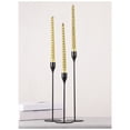 thumbnail image 4 of Fiudx Juego de Candelabros Dorados, Elegante Diseño de Candelabro, Construcción de Metal y Vidrio, Diferentes Alturas para Un Atractivo Visual, Perfecto para Comedor o Sala de Estar, Cena Romántica,, 4 of 7