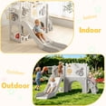 thumbnail image 6 of 12 in 1 Toddler Slide, NEORIVER Kids Indoor Slide for Toddlers 1-3 Years Old, Toddler Indoor Playground with Drawing Board, Golf Set, Ring Toss, Basketball Hoop and Storage, 6 of 7