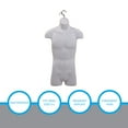 thumbnail image 2 of SSWBasics Male Molded Shatterproof White Shapely Torso Form With Hook - Fits Men's Sizes, 2 of 7
