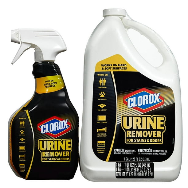 Clorox Urine Remover for Stains & Odors, 32 Fl Oz Spray Bottle + 1 Gal