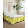 thumbnail image 2 of Yellow and White Striped Bed Skirt Queen Size 18&nbsp;Inch Drop, Gradient Geometric Wrap Around Dust Ruffle Bedskirts, Wrinkle & Fade Resistant Easy Fit Bedskirt with Adjustable Elastic, 2 of 8