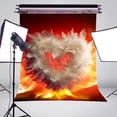thumbnail image 3 of ABPHOTO Polyester Exquisite Arts Fire Feather Photography Backdrop Valentines Day Heart Background Wedding Photo Studio Backdrop Wall 5x7ft Love Flames Heart, 3 of 5
