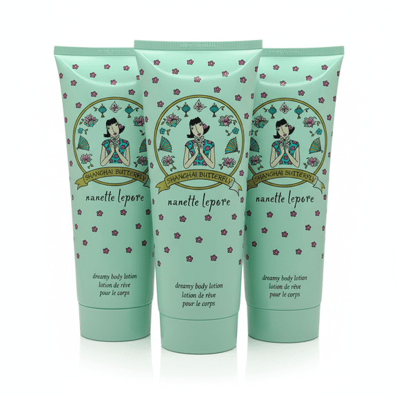 3 Pack Nanette Lepore Shanghai Butterfly Dreamy Body Lotion 6.8oz / 200ml *Without Box*