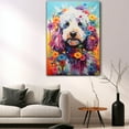 thumbnail image 5 of Thuan Poodle Dog Flower Art Print Canvas, Wall art Painting Decor, Puppy Pop Art Home Decor Artwork For Bedroom Living Room Bathroom Decor, Puppies Colorful Photo, 5 of 6