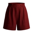 thumbnail image 6 of Womens Summer Shorts Linen Lace Elastic Waist Casual Comfortable Beach Shorts With Pocket, 6 of 7