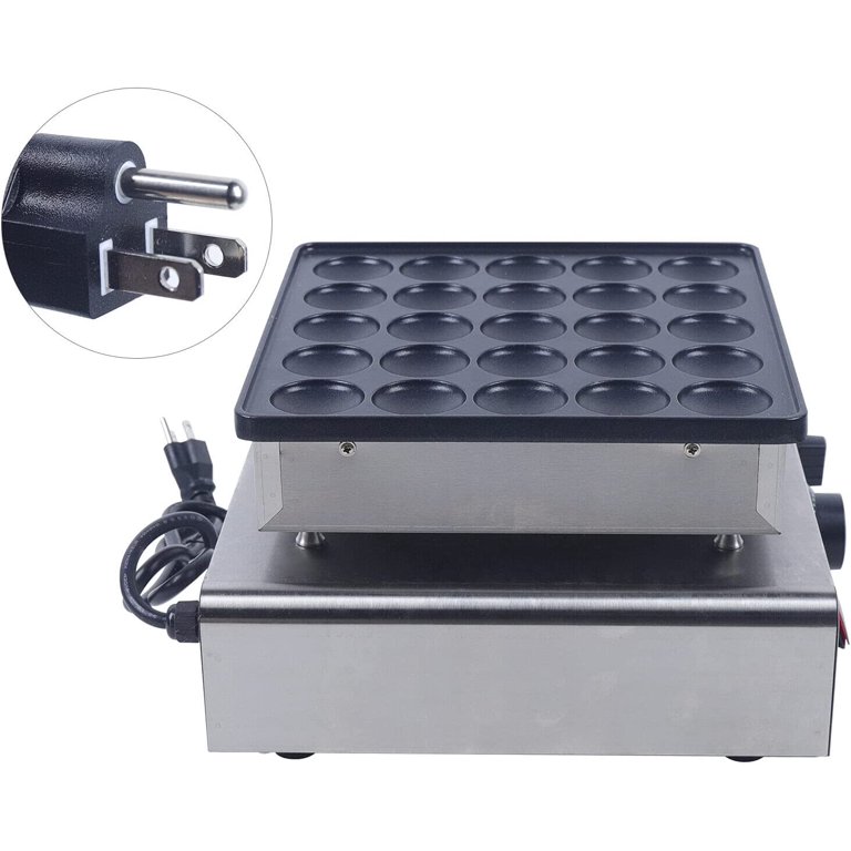 MATHOWAL Mini Dutch Pancakes Maker Machine, 25Pcs 850W Commercial Electric  Waffle Machine Non-stick Dorayaki Maker 1.77 Diameter Mini Pancakes Maker