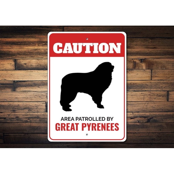 Señal de advertencia para perros de los Grandes Pirineos, señal de advertencia para perros, señal de advertencia para amantes de los Grandes Pirineos, señal de advertencia para perros, señal de