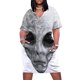 thumbnail image 2 of Alien Ufo Portrait black and white Loose Pocket Dress dress party night party dresses woman, 2 of 7