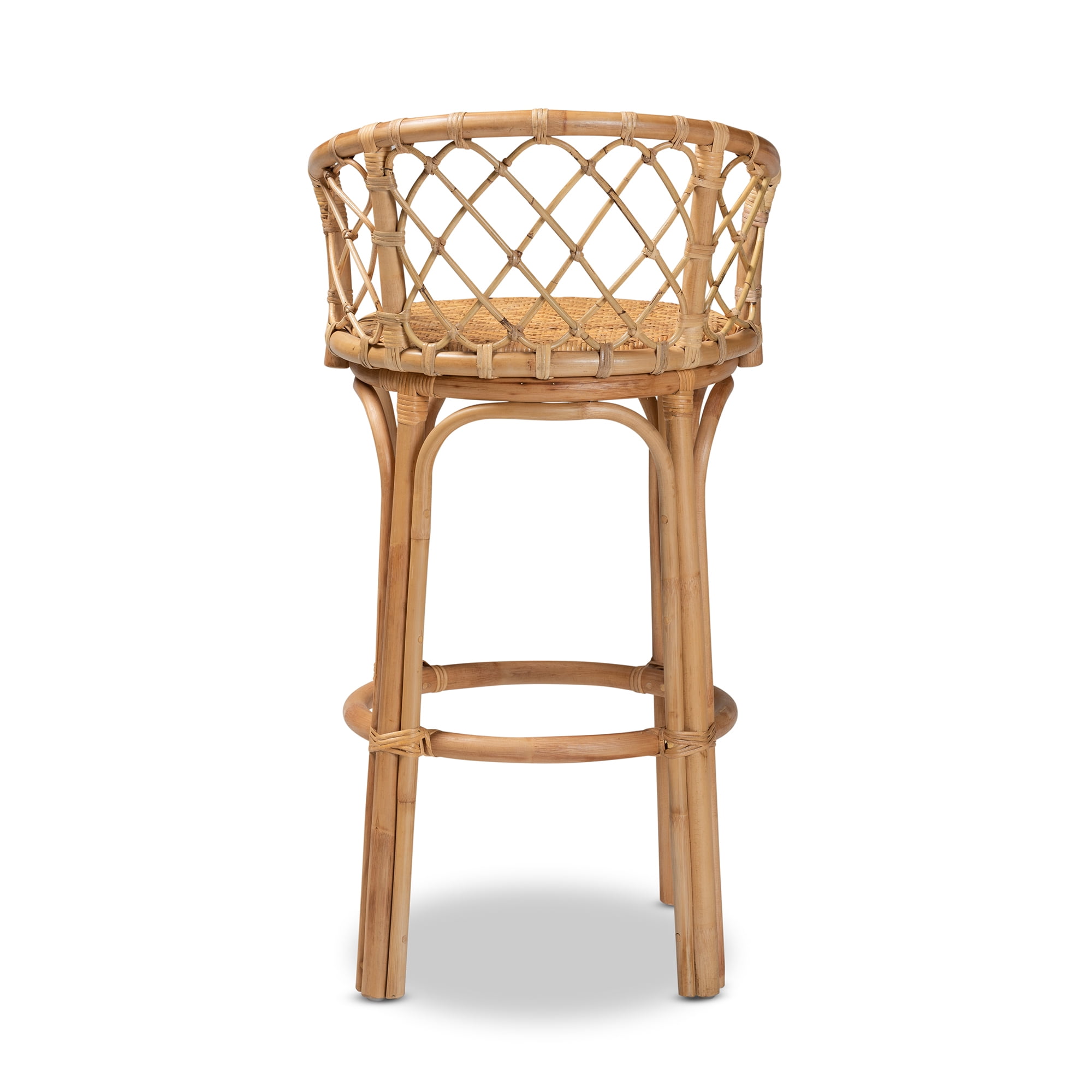 bali & pari Orchard Rattan BOHO Bar Stool, Natural Brown