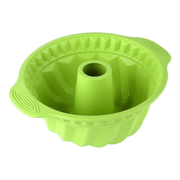 BFSAUHA Molde de silicona hueco de 10 pulgadas con espiral de grano de alta temperatura para hornear pasteles de gasa de silicona, molde para pastel de mono de 10 pulgadas, molde redondo de acero