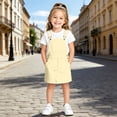 thumbnail image 2 of Curuila Toddler Child Girls Suspenders Dress With Pocket Solid Color Square Neck Sleeveless Summer Comfort Casual Dresses Light Yellow Size 12-13 Years, 2 of 4