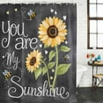 thumbnail image 2 of You Are My Sunshine Bathroom Shower Curtains with 12 Hooks Polyester Waterproof Shower Curtain for Stalls&Bathtubs Yellow Sunflowers Cute Bees Heart Dark Gray Decorative Bathroom Curtain 36x72 Inches, 2 of 9