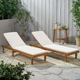 thumbnail image 2 of Noble House Nadine Outdoor Wood Lounge Cushion (Set of 2) Teak/Cream, 2 of 6