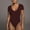 Wine, variant on Shapewear Bodysuit Clearance Women's Short Sleeve Versatile Solid Color Fashion Tight Fitting Cutout Jumpsuit