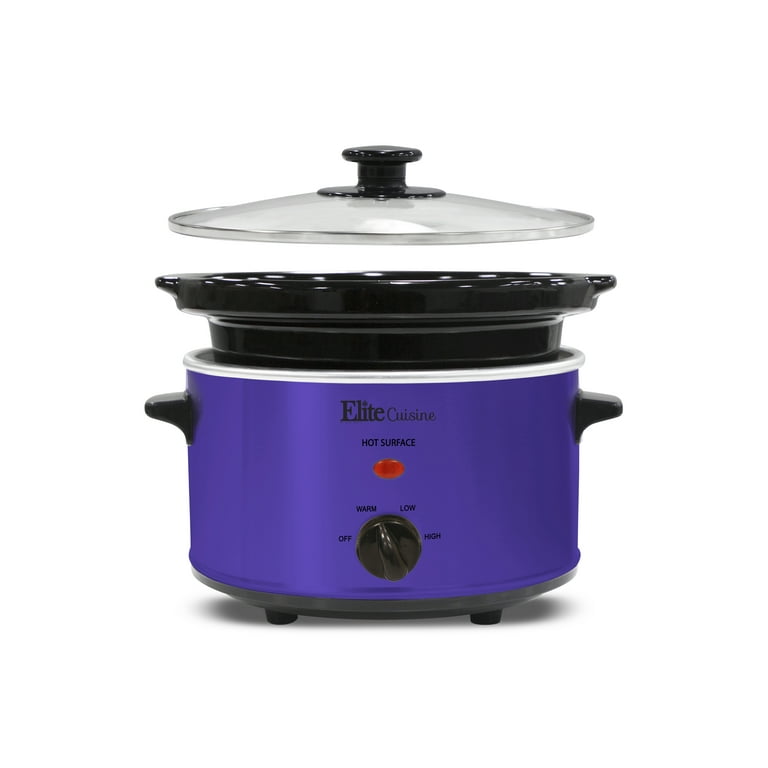 Elite Gourmet MST-275XP 2 Quart Oval Slow Cooker, Purple
