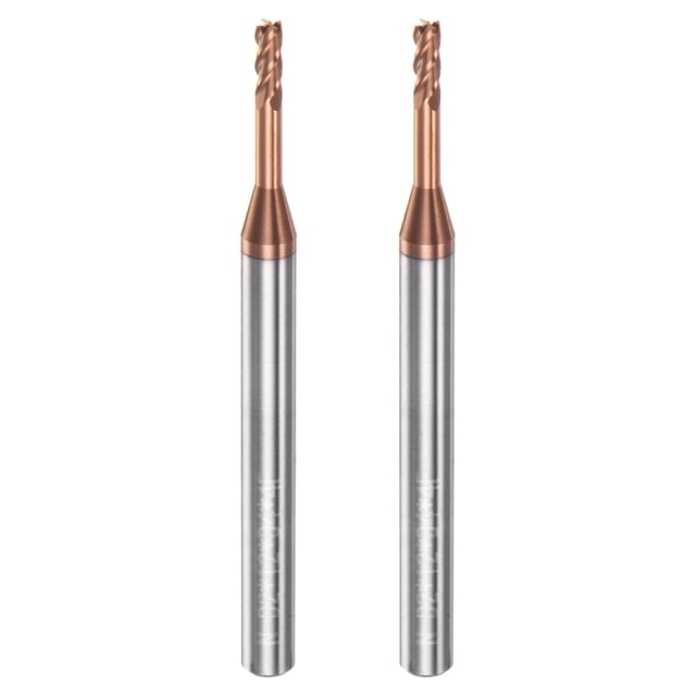2uds Cuadrado Nariz Extremo Molino 4mm Vástago 2mm x 12mm AlTiSin Recubierto Sólido Carburo 4 Flautas Extra Largo Fresado para Inoxidable Acero Aleación Endurecido Acero Unique Bargains