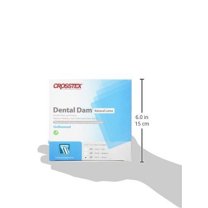 Crosstex 19301 Dental Dam, Latex, Unflavored, Heavy Gauge, 6" x 6" Size, Blue (Pack of 36)