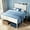 White, variant on MARQUESSIA Tall Bed Frame Full with Upholstered Headboard and LED Lights Victorian Vintage 20" Under Bed Storage Heavy Duty Metal Slats & Noise Free White