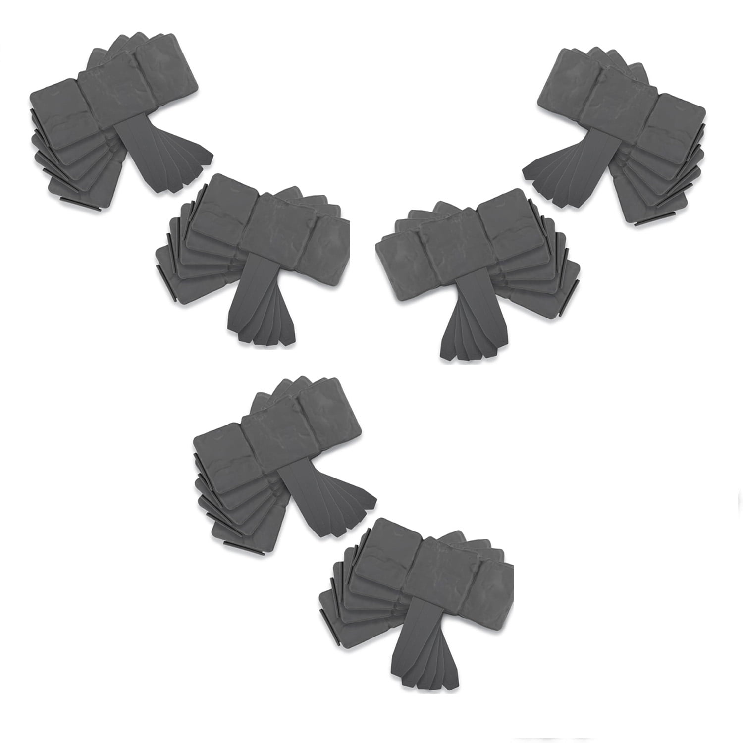 Plastic Garden Edging Kits-No-Digging- Decorative Flower Bed Fences for Landscaping,30 Pieces of Black Interlocking Lawn Stakes(25ft Length)
