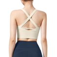 thumbnail image 2 of VISALY Sports Bras Running Sports Bra Women's Summer Sports Shockproof Outwear Running Nude Yoga Tank Top With Beautiful Back Gathering Fitness Bra Push Up Bra Yoga Sports Bra Wireless Bras White XL, 2 of 5