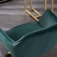 thumbnail image 3 of Swivel Home Office Chair, Modern Velvet Fabric Adjustable Height 360 revolving Accent Armchair with Gold Metal Legs and Universal Wheels, Desk Chair for Living Room Bedroom Office, Dark Green, 3 of 7