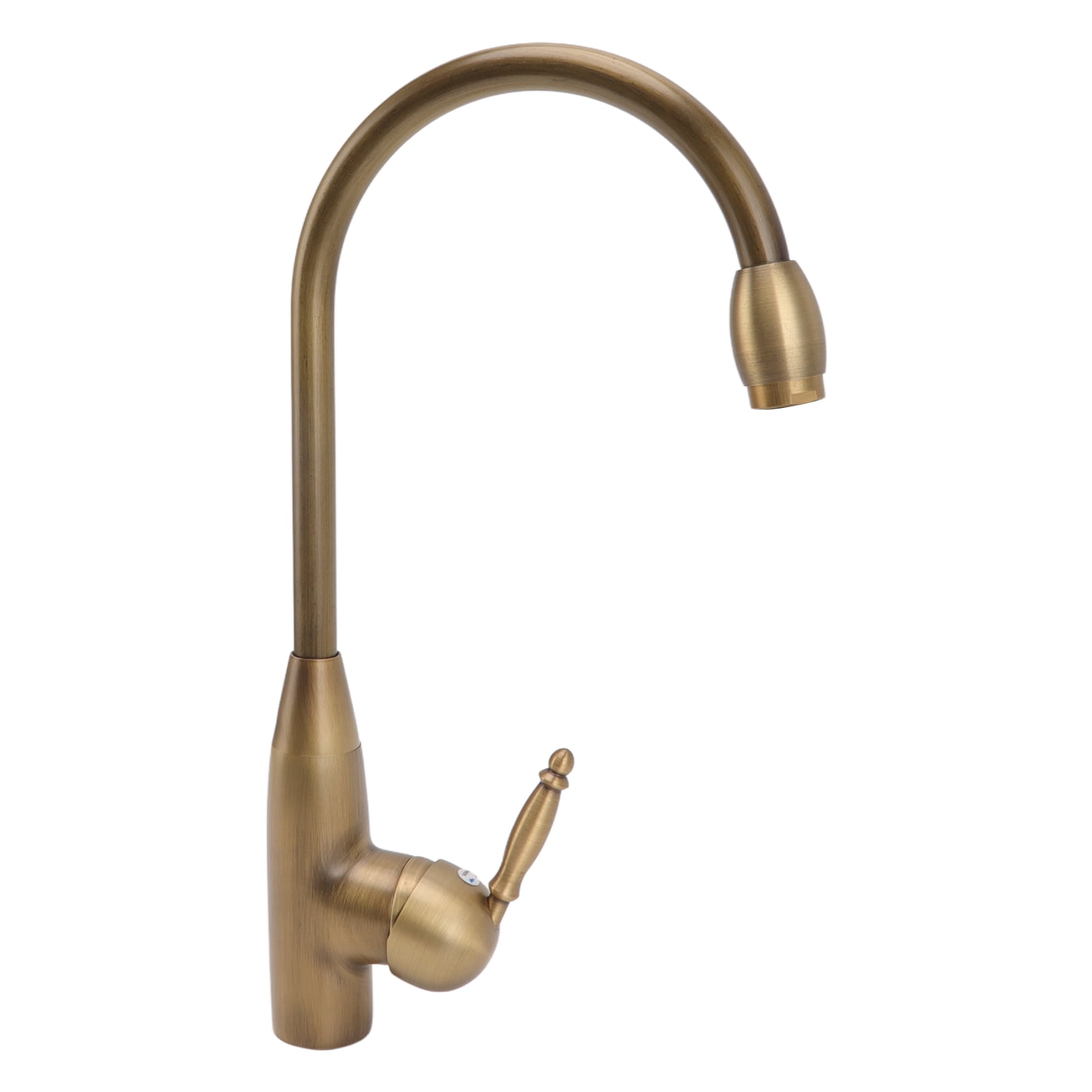 BIMZUC Antique Brass Bathroom Faucet Single Handle Hot Cold Water Tap Retro Swan Sink Mixer (16.14 in / 41 cm)