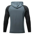 thumbnail image 4 of Timoontee Men's Lightweight Athletic Hoodies Long Sleeve Pullover Tops Outdoor Casual Workout Sweatshirts Color Block Hooded Sweatshirts Dark Gray S, 4 of 5