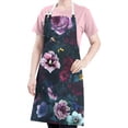 thumbnail image 5 of Pioneer Flower Floral Print Pattern Apron-Garden Aprons for Women with Pockets-Cotton Linen Waterproof Kitchen Cooking Gardening Aprons Adjustable for Kitchen,Cooking,BBQ and Salon 33x27 Inch, 5 of 7