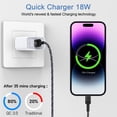 thumbnail image 2 of Compatible for iPhone Charger, 2Pack 6FT Light-ning Charging Cable with 18W Fast Charging Block USB Charging Brick Phone Charger, Wall Charger Block Adapter Compatible for iPhone14/13/12/11, White, 2 of 9
