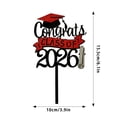 thumbnail image 3 of Promotion 2026 Décoration de Gâteau Félicitations Collation des Grades Acrylique Noir avec Paillettes Rouges Bannière de Toque de Finissant Fête pour Célébration au Secondaire et au Cégep Choix, 3 of 6