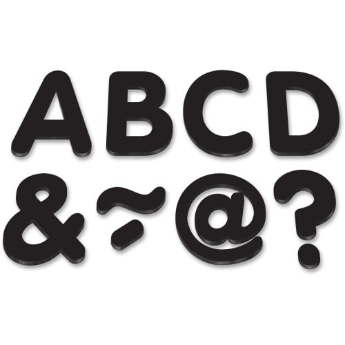 Teacher Created Resources Black 2' Magnetic Letters Learning Theme/Subject - 87 (Letter) Shape - Magnetic - Durable, Damage Resistant - 0.10' Height x 2' Width x 2' Depth - Black - 87 / Pack