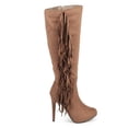 thumbnail image 2 of New Women Breckelles Philly-11 Knee High Suede Fringe Single Sole Stiletto Boot, 2 of 5