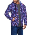 thumbnail image 2 of Goofa Skull daisy purple Pattern Mens Full-zip Hoodie, Zip-up Pullover Hooded Sweatshirt, Kangaroo Pocket Hoodie Ideal for Daily Wear, Travel, and Home-Small, 2 of 5