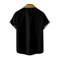 thumbnail image 4 of SXCXLSA Mens Striped Shirt Regular Fit Collar Short Sleeve Button Down Shirt Comfortable Business Casual Tee Gold XL, 4 of 6