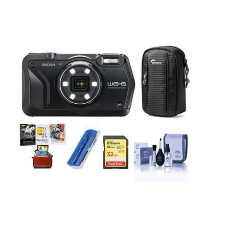UPC: 0192223111400 | WG-6 Digital Camera  Black – Bundle With Camera Case  32GB SDHC Card  Cleaning Kit  Card Reader  Mac Software Package