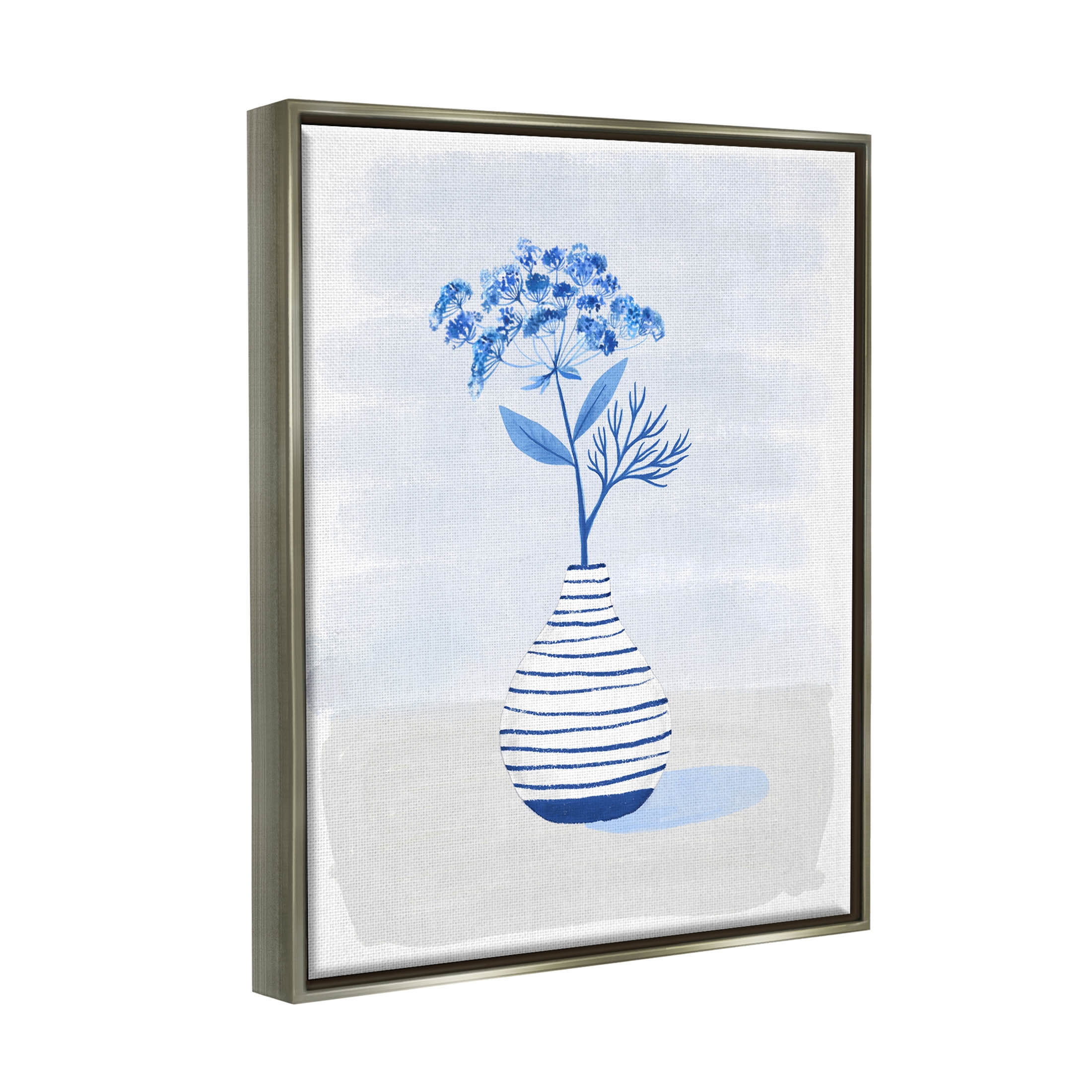 Contemporary Herb Sprig Flower Botanical & Floral Graphic Art Luster Gray Framed Art Print Wall Art