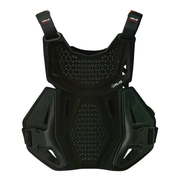 Atlas Charger Youth Black Chest Protector (A1030-01-000)  CE Stoneshield Certified, Lightweight Youth Motocross & BMX Gear with Full Chest, Back, and Side Protection
