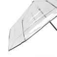 thumbnail image 3 of Parapluie compact noir transparent, design automatique, structure robuste, pour voyage, sac à dos, sortie en plein air, 3 of 4