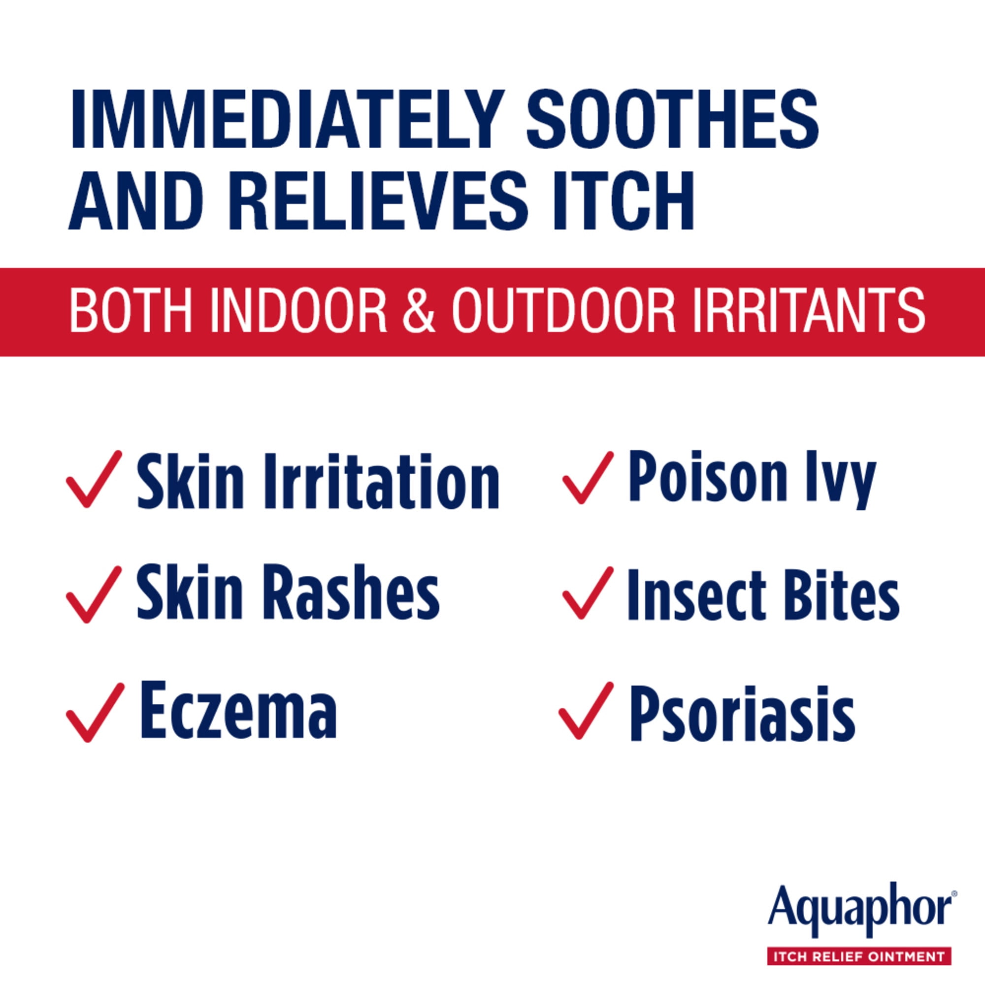 Aquaphor Itch Relief Ointment, Hydrocortisone Anti-Itch Cream, Fast-Acting, 2 oz