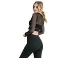 thumbnail image 3 of Women's Long Sleeve Fishnet Crop Top - Black M, 3 of 7