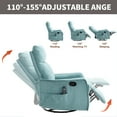 thumbnail image 6 of HSUNNS Manual Recliner Chair with Heat Therapy and Massage Function, 360° Swivel Rocker Recliner Chair for Bedroom Home Theater, Blue-Green, 6 of 9