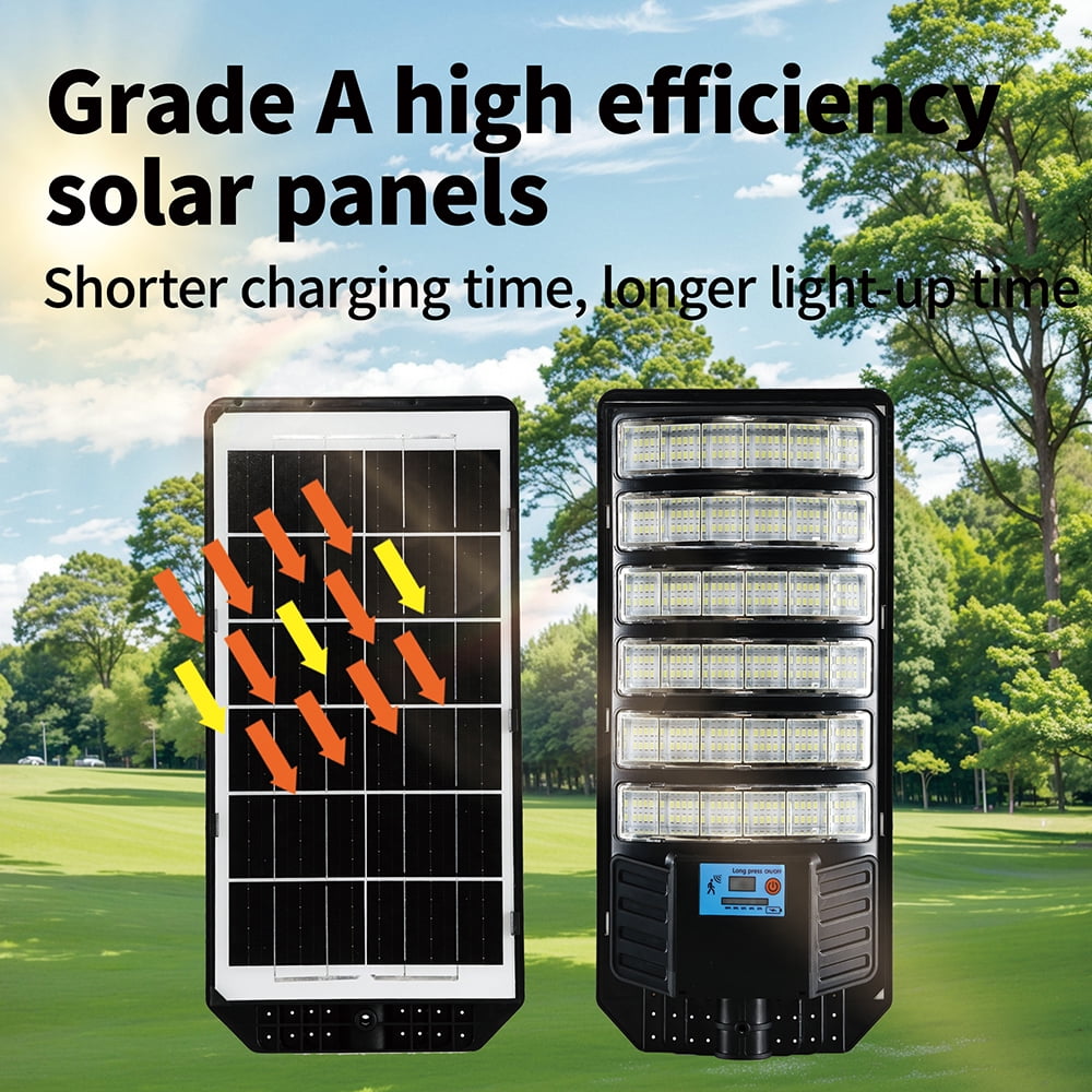 Super Bright Solar Street Lights, 6500K 20000LM Wide Angle Outdoor Solar Lights, Dusk to Dawn Solar Flood Lights with Remote Control, Motion Sensor Solar Lights for Garden Yard Patio