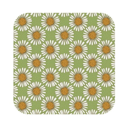 

Cauagu Daisies Flowers for Round Coaster Drink Coasters Set of 4 Leather Bar Beer Beverage Cup Mat for Drinks for Tabletop Protection & Coffee Table Decor