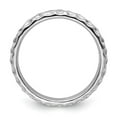 thumbnail image 3 of Auriga Fine Jewelry 925 Sterling Silver Rhodium Hammered Ring for Women Size 9, 3 of 6