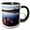 Black/White, variant on 3drose, Usa, Oregon, Woman in a Sea Kayak on Big Lake - Us48 Glu0294 - Gary Luhm, 11oz Two-tone Black Mug