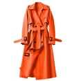 thumbnail image 1 of Mid-Length Trench Coat, British-Style Overcoat, Small-Size Long Jacket Red M , Trench Coat, 1 of 4