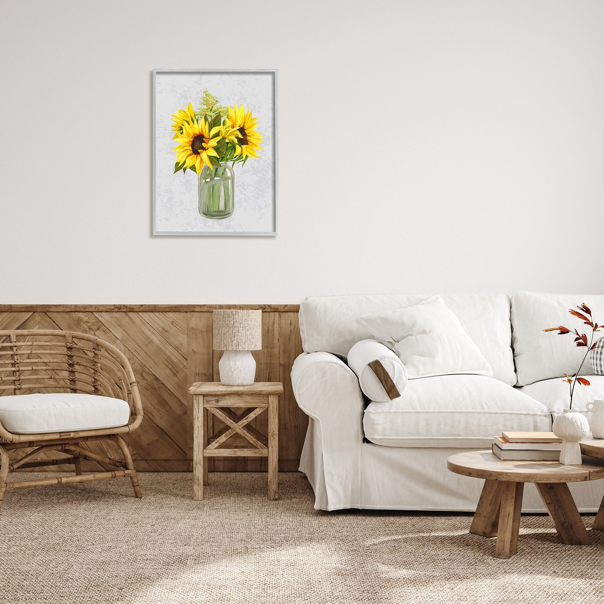 Stupell Industries Yellow Sunflower Blossoms Bouquet Blooming Country Petals Graphic Art Gray Framed Art Print Wall Art, Design by Ziwei Li
