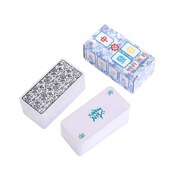 CYFW Chinese Mahjong Blue and White Porcelain Traditional Mahjong for Party Playing Supplies chinese mahjong tile set