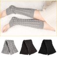 thumbnail image 5 of Women's Winter Long Leg Warmers 3 Pairs，Grey-White Black-White One-Size, 5 of 6