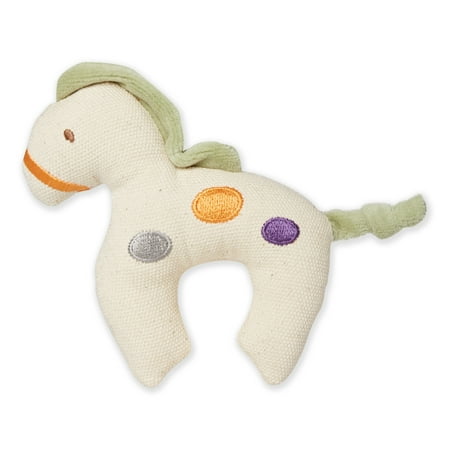My Natural Canvas Knit Teether, Green Horse